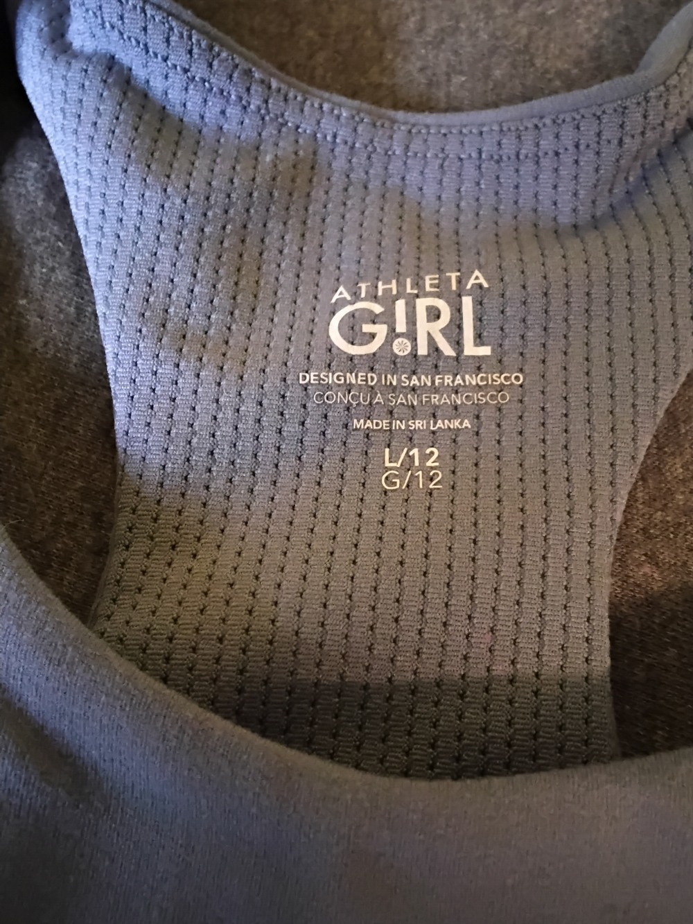 Athleta Girl Sports Bra Lavender Racerback Size L 12 Athletic Activewear - Picture 2 of 4